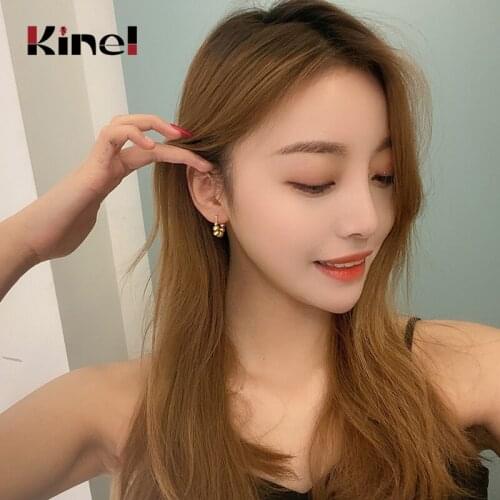 Kinel Earrings for Women 925 Sterling Silver 18K Plating Real Gold Ball Geometry Minimalist Earrings Jewelry Fashion Bijoux