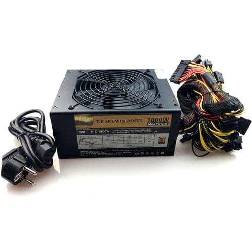 1800W 95 PLUS GOLD Computer Mining Switching Power Supply Modular Gaming Power Supply Support 6 Pieces Graphics Card bitcoin