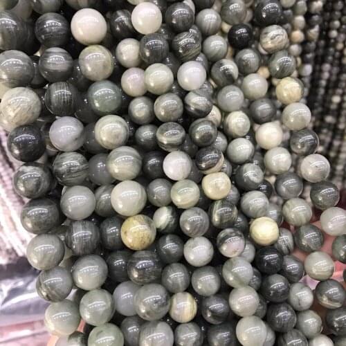 Round Natural Stone Beads No Dyed Loose Green Grass Stone Beads For DIY Jewelry Making 4/6/8/10/12mm Pick Size Bracelet Necklace