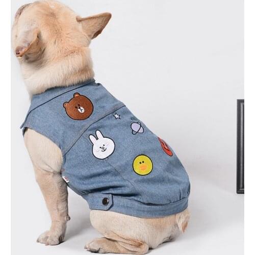 Fashion Dog Clothes Jeans Dog Coat Jacket Puppy Dogs Costume Denim Pet Clothes For Small Medium Dogs French Bulldog Pug Clothing
