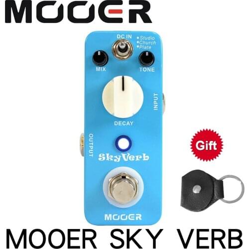 MOOER MRV2 Skyverb Reverb Effect Guitar Pedal using a 32 bit fixed point DSP chip With Gold Pedal Connector