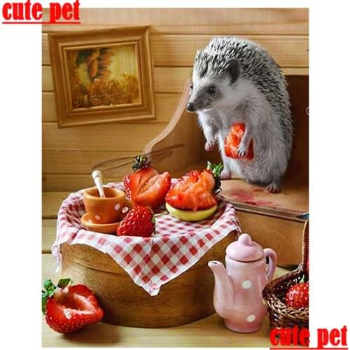 Full Square Round drill Diamond painting Rhinestone cute Hedgehog 5D DIY Diamond embroidery Cross stitch kits Diamond mosaic art