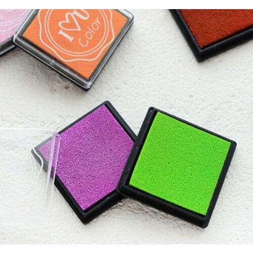 New Student Stationery Seal Set Childrens Finger Painting Ink Pad Mud DIY Square Color 20 Color Stamp Set P9YA