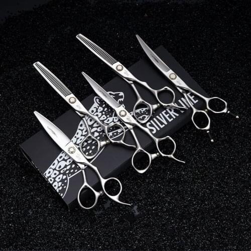 6 Professional Hair Salon Structure Scissors Set Cutting Barber Haircut Thinning Shear Scissors Hairdressing Hair Tools Scissors