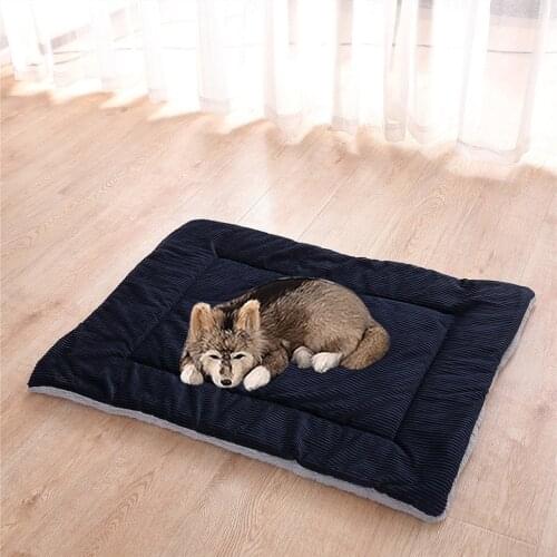 New Pet Short Plush Bed Mat Warm Sleeping Mattress For Small Medium Big Dog Cat Dog Bed House Soft Long Plush Pet Doggie House B