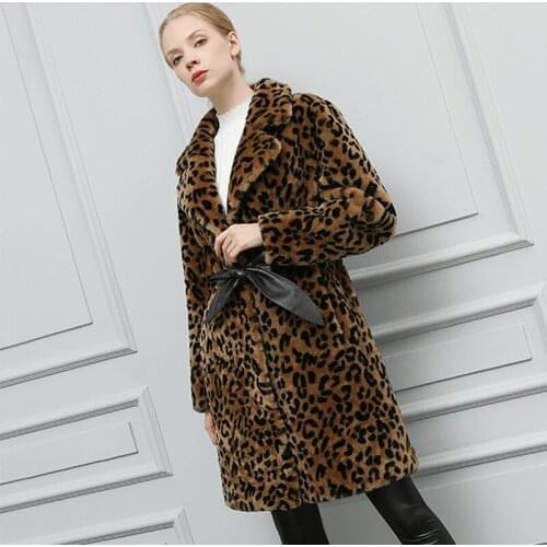 New 2021 Blends Woolens Overcoat Leopard Female Coat Autumn Winter Coats And Jackets Women Plus size 5XL Womens Soft Wool Coats