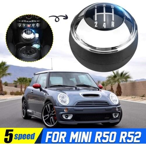 5-speed car shift knob shift lever handle chrome manualfor Mini R50 2000-2006 Cabrio R52 2002-2008