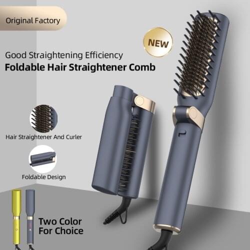 RESUXI Foldable 2in1 ionic Hair Dryer Brush Hair Straightening Smoothing Brush Hair Waver Comb Hot Fast Heating Anti-Scald Brush