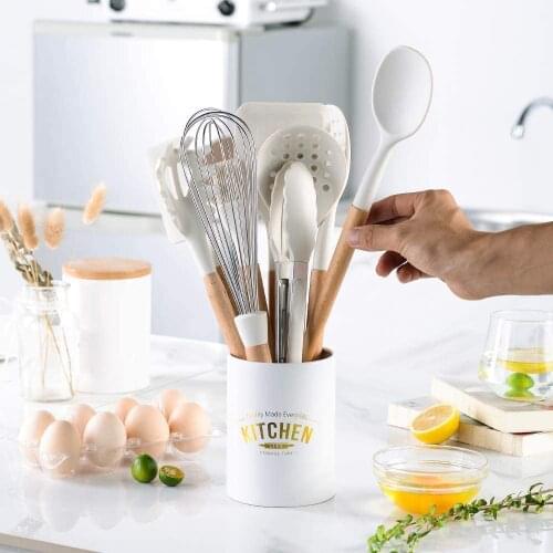 Silicone Kitchen Cooking Utensil Wood Set Kitchenwar Nonstick Cooking Tool Non-Stick Silica Heat Resistance Kitchen Tool