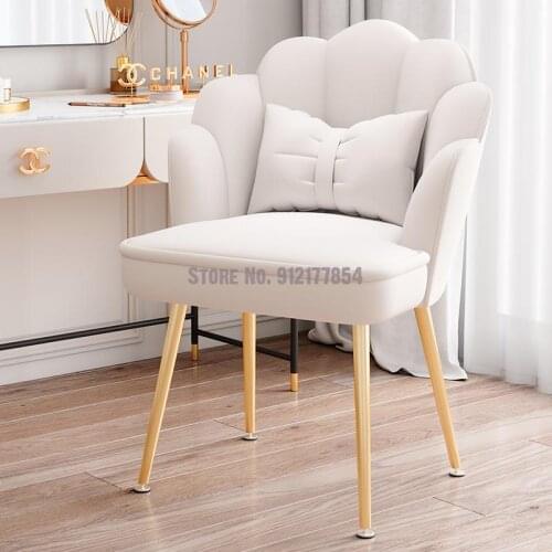 Nordic makeup stool light luxury dressing table net red backrest chair girl cute bedroom modern minimalist ins style