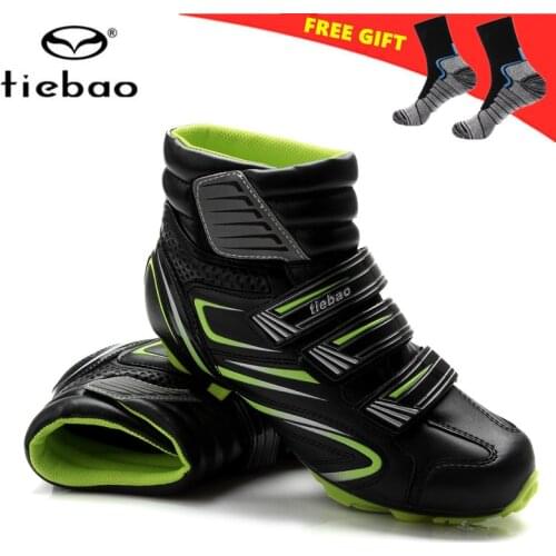 Tiebao Winter Professional Cycling Shoes Men Sapatilha Ciclismo Mtb Self-Locking SPD Mountain Bike Racing Bicycle Sport Sneakers