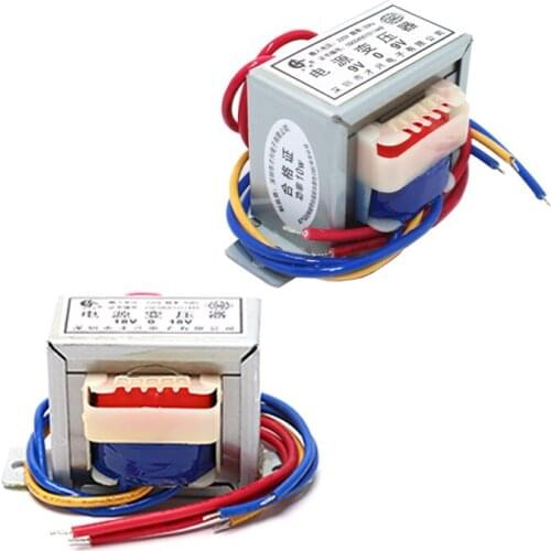 10W EI48 Power Transformer Input AC 220V to AC 6V 9V 12V 15V 18V 24V 36V 220V Output Single/Double Ferrite Copper Core Voltage