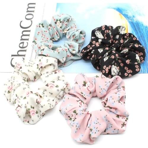 Miss FoUrSy Korean Style Floral Hair Tie and flower hair Scrunchies Elastic Rope Circle Super Sweet Headband for Girl Student