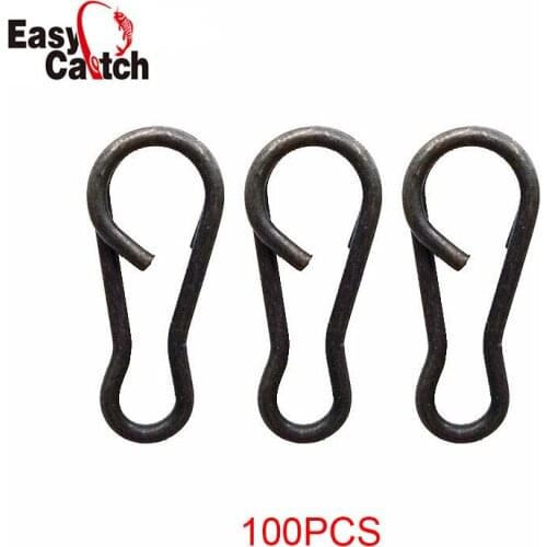100pcs Matte Black Carp Fishing Snaps Connector Carp Rigs Speed Links Single Hook Snap Carp Fishing Accessories