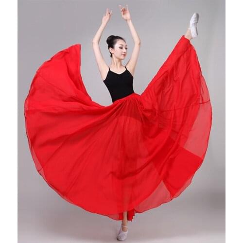 Lady Belly Dancing Skirt Dance Female Half-length Dress Big Swing Skirt Elegant Modern Dance Ballet Dance Practice Dress D0797