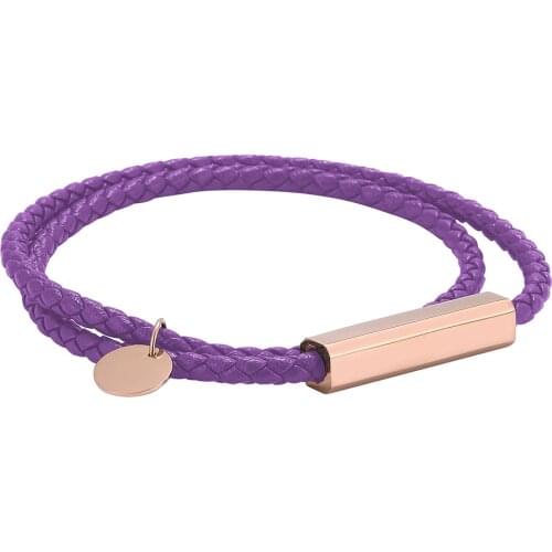Purple Leather Bracelets For Women Fashion Charms Magnetic Wrap Bracelets Fashion Costume Jewellery BB0725