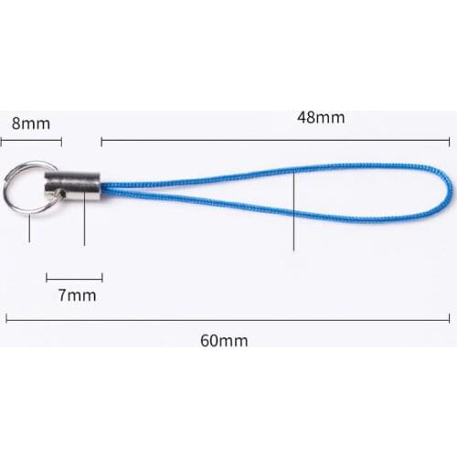 10Pcs DIY Jewelry Accessories Handmade Bag Pendant Keychain Polyester Rope Metal Double Circle Mobile Phone Lanyard