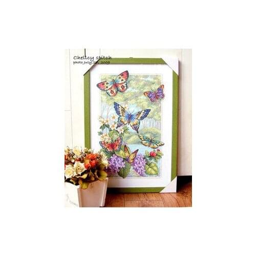100% egypt COTTON Counted Cross Stitch Kit Butterfly Forest Butterflies and Flower dim 35223