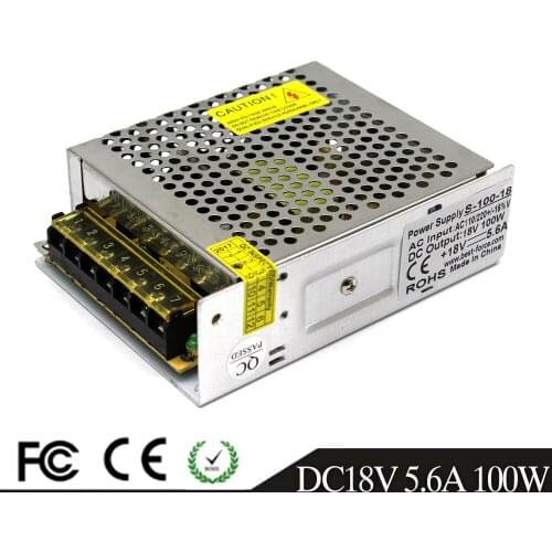 18V 5.6A 100W Switching Power Supply Driver 110V 220V AC -DC SMPS for LED Light Strip Display Lamp 3D Printer Factory Supplier