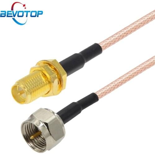 2PCS RP-SMA / SMA Female to F Male TV Plug RF Connector Adapter RG316 Pigtail Extension Cable RF Coaxial Jumper Cord Wholesales