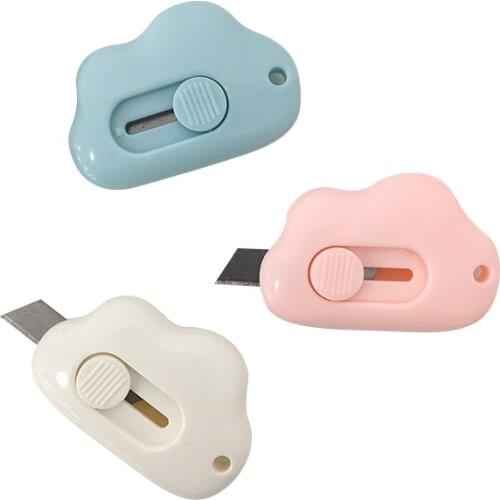 3PCS Creative cartoon cloud safety small art knife express box opener open letter blade office stationery paper cutter