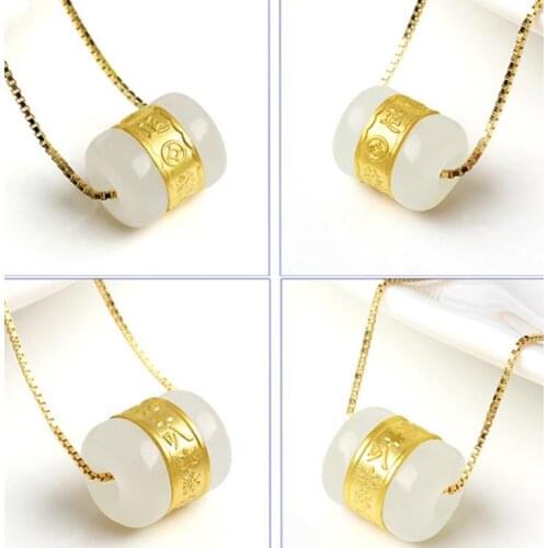 3D gold inlay and Tianyu transfer beads pendantH45