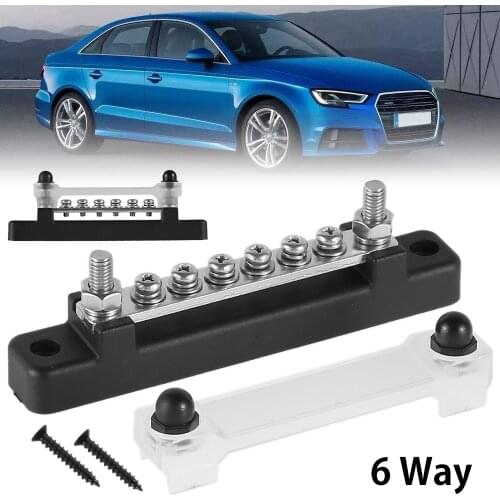 6 Way Busbars Rust-proof And Durable Distribution Box Single Row For Car Ship Modification Auxiliary Parts Circuit Insurance