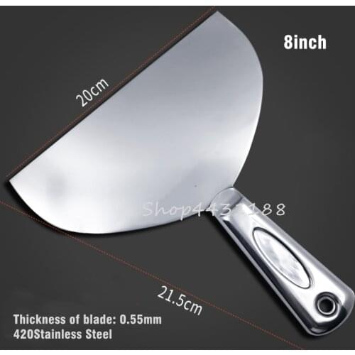 8inch 20cm 420Stainless Steel Hollow Handle Putty Knife Paint Tool Plaster Filling Spatula Scraper Hand Tool For Wall Decoration
