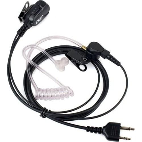 Acoustic Air Tube Earpiece Earphone PTT FBI 2 Pin Headset For Midland Portable Radio GXT550/650 GXT1000 GXT1050VP4 G10