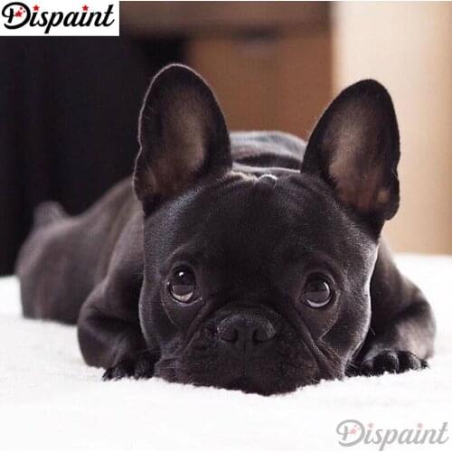 Dispaint Diamond painting "Animal dog" Full Square/Round Drill Wall Decor Inlaid Resin Embroidery Craft Cross stitch A26005