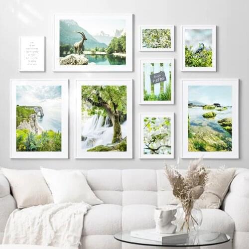 Diy Diamond Painting Bird Waterfall Flower Tree Lake Mountain Diamond Embroidery Cross Stitch Diamond Mosaic Living Room Decor