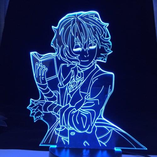 BUNGO STRAY DOGS DAZAI BOOK 3D Led Anime Lamp Nightlights Illusion Color Changing Table Lamp For Bedroom Decoration