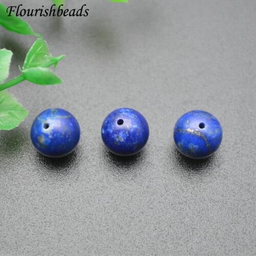 10pcs/lot Grade AA Blue Stone Beads Half Hole For Earrings DIY Jewelry Making Necklace Bracelet Jewelry Findings Components