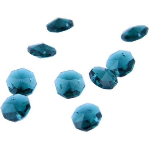 100/500/1000pcs 14mm Blue Zircon Crystal Glass Beads Chandelier Parts Loose Stones For Strand Beads Garlands Curtain Decoration