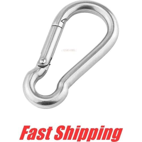 Stainless steel 304 Quick Link Lock Ring Hook Carabiner Climbing spring buckle Chain Fastener Hook Keychain Hardware accessories