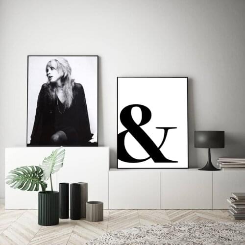 Black And White Figure Canvas Painting Ampersand Nordic Wall Art Poster Prints Fashion Picture For Living Room Home Decor