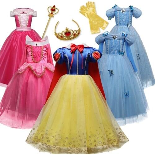 Princess Dress For Kids Girls Halloween Party Princess Cosplay Costume Children Princess Dress Up Children Carnival Frocks