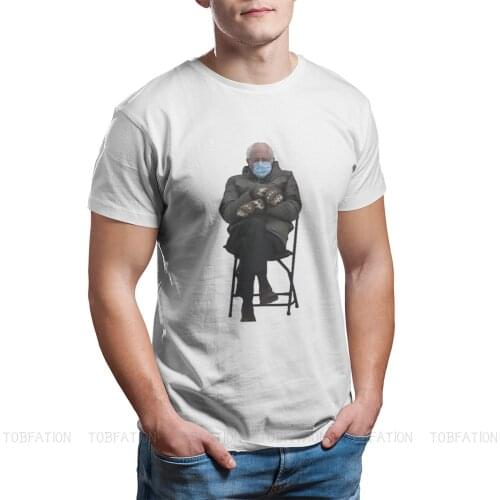 Bernie Sanders Pure Cotton TShirt Inauguration Mittens Meme Chiffon Elegant T Shirt Oversized Men Tee Shirt Ofertas Trendy