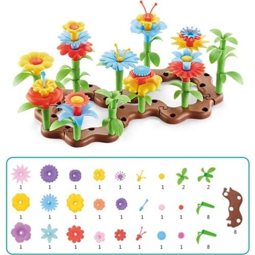 Flower Garden Building Toys - Build a Bouquet Floral Arrangement Playset for Toddlers and Kids Age 3, 4, 5, 6 Year Old G