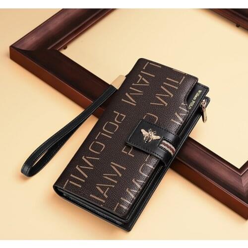 Wallet Women Long Cell Phone Purse PVC Leather Card Holder Large Capacity High Quality Luxury Brand Design Fashion Wristband