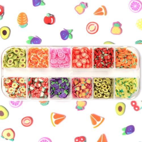 Summer Fruits Polymer Clay Slices Slimes Resin Shaker Filler Nail Art Decorations Kawaii Jewelry Crystal Crafts DIY Accessories