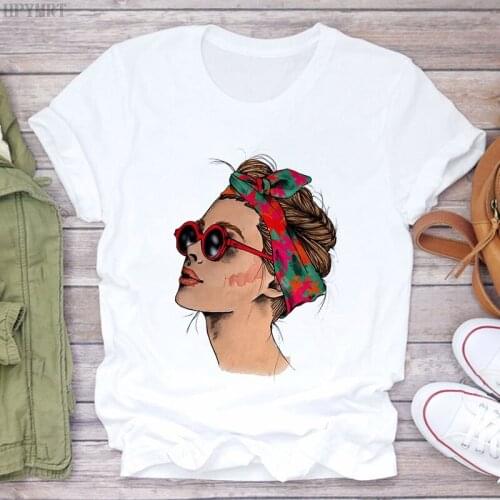 Harajuku Womens fashion girl printing T-shirt casual Streetwear Large size tops T shirt Summer Thin section Short sleeve Tshirt