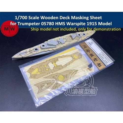 1/700 Scale Wooden Deck Masking Sheet for Trumpeter 05780 HMS Warspite 1915 Model Ship CY700094