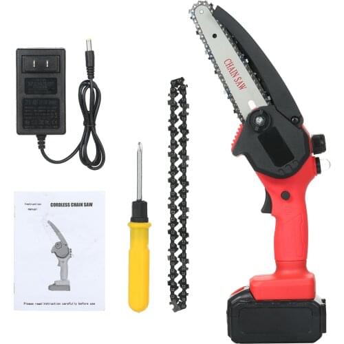 Mini Chainsaw 6-Inch Cordless Electric Protable Pruning Saw 36V Electric Woodworking Saws One-Hand Pruning Shears Chainsaw