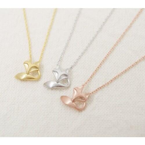 Fashion Pink-gold Fox Tale Necklace Pendant Necklace for women