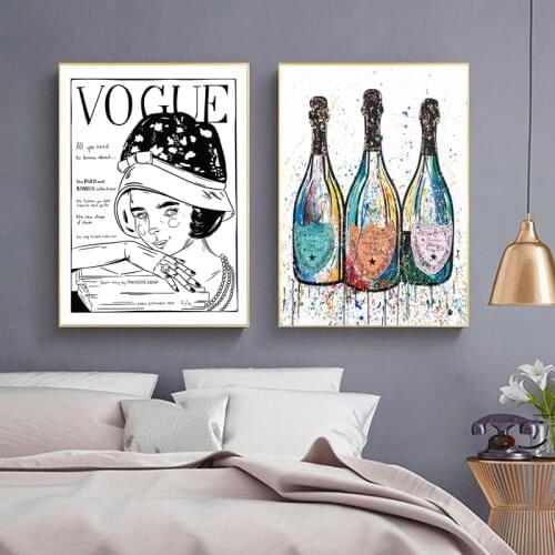 Fashion Poster Perfume Bottle Canvas Print Marbling Wall Art Picture Vogue Posters Girl Bedroom Decor Peony Flower Wall Painting