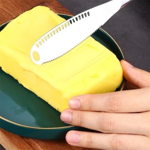 Stainless Steel Butter Knife with Hole Cheese Dessert Jam Cutlery Tool Kitchen