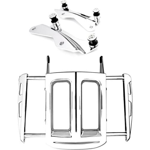 Docking Hardware&Two-Up Chrome Luggage Rack&LED Smoke Lights For Harley Touring Street Glide Road King FLHX 2014-2019