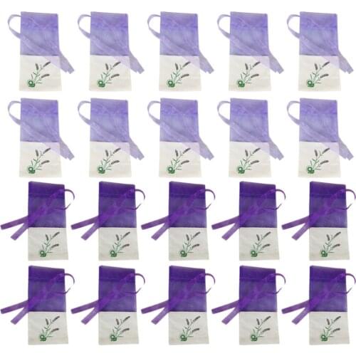 20pcs Lavender Scented Sachets Bag Gauze Lavender Bags Fragrance Pouch Empty Sachets Bag for Wardrobe Car