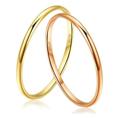 Sinya Au750 18k Real Solid Pure Gold Classical Trendy Lover Couple Ring Best gift for Girls Women Ladies Mum Promtion Hot sale
